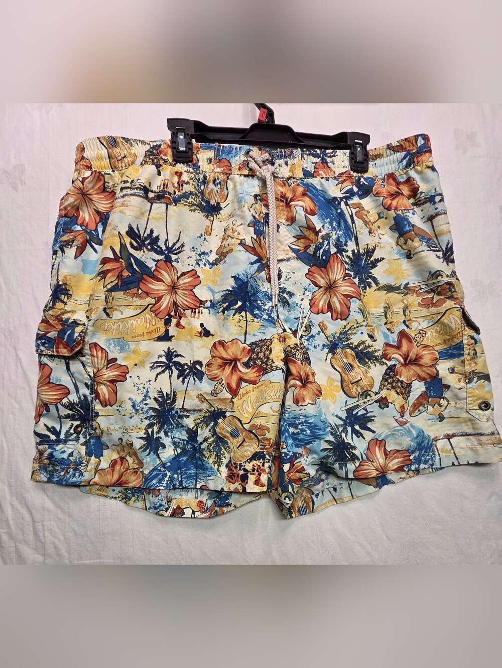 Caribbean Joe Men's Tropical Floral Swim Shorts XXL